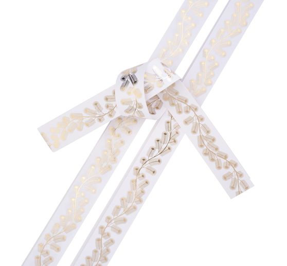 Paski papierowe "Gałązki", biało-złote