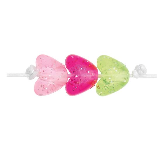 zestaw koralików itoshii "brokatowe serca"