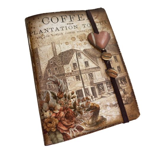 Słomkowa jedwab z motywem tła "Kawa i czekolada"