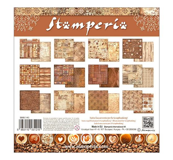 Blok do scrapbookingu "Kawa i czekolada - tła"