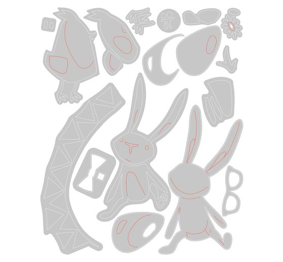 Sizzix Thinlits wykrojnik "Bunny + Chick by Tim Holtz".