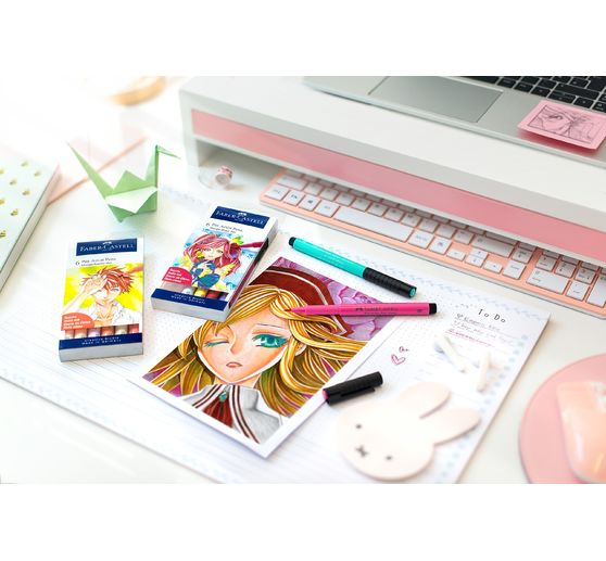 Zestaw piór Faber-Castell Pitt Artist Pen Manga Shôjo, 6 sztuk