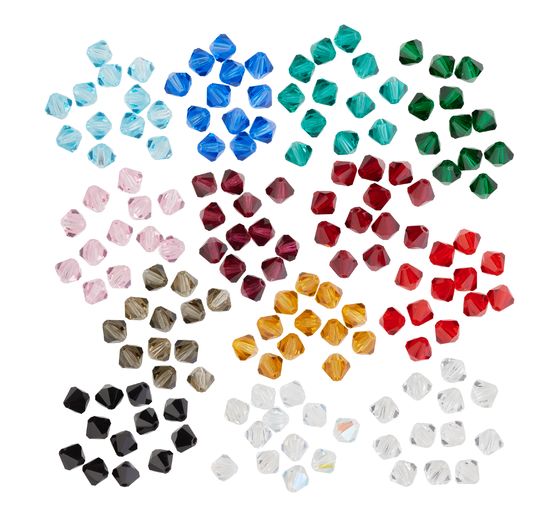 Glass cut glitter beads, 6 mm