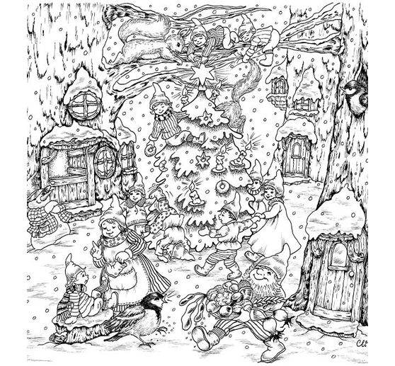 Książka "Christl Vogls Ausmalreise - Welt der Weihnachtswichtel"