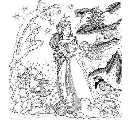 Książka "Christl Vogls Ausmalreise - Welt der Weihnachtswichtel"