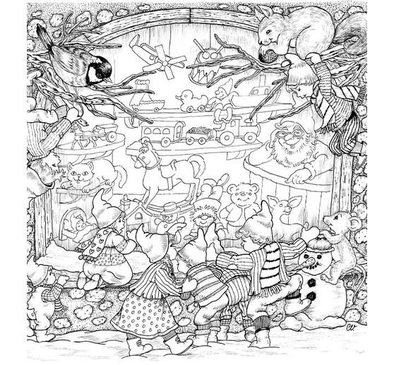 Książka "Christl Vogls Ausmalreise - Welt der Weihnachtswichtel"