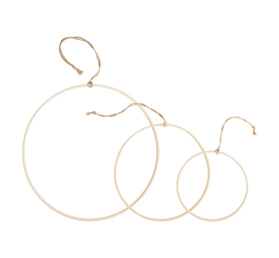 VBS Drewniany pierścień z sizalowym paskiem do zawieszania