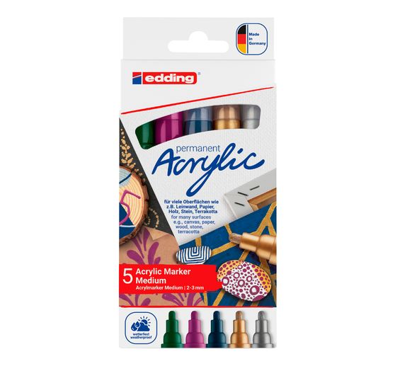 edding 5100 Acrylic "Acrylic marker - Festive", Medium, set of 5