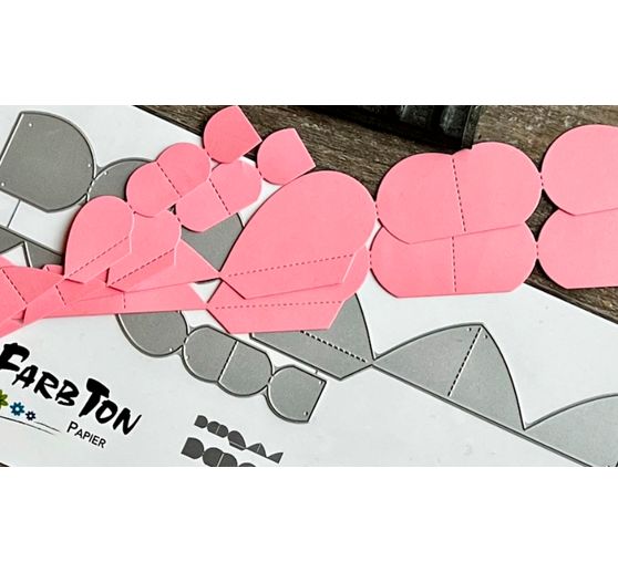 Punching template "Folding hearts"