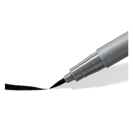 STAEDTLER Pióro pigmentowe z miękkim pędzelkiem "Greys", zestaw 6 sztuk