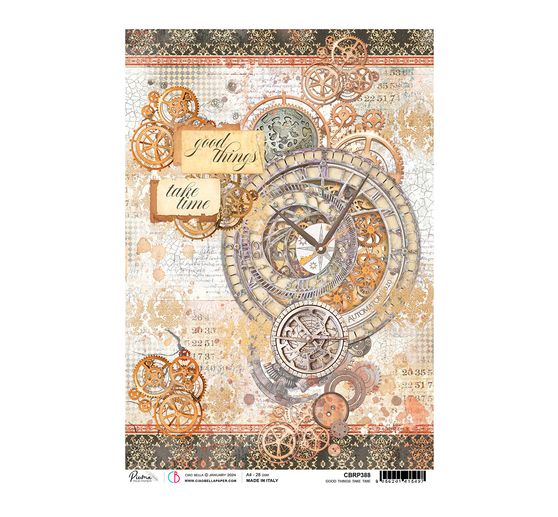 Motif straw silk "Wizard Academy - Good things take Time"