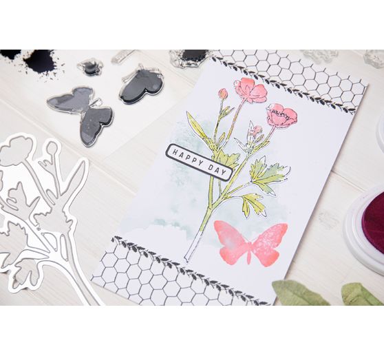 Szablon do wykrojników Sizzix Framelits i stemple Clear Stamps "Painted Pencil Botanical".