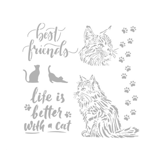 Szablon "Orchidee i koty - najlepsi przyjaciele"