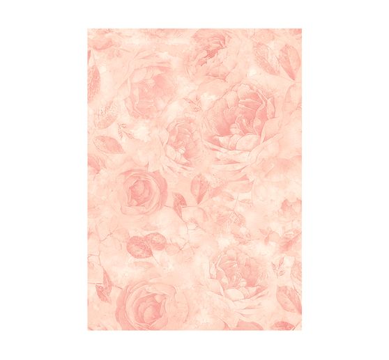 Słomkowa jedwab z motywem tła "Shabby Rose"