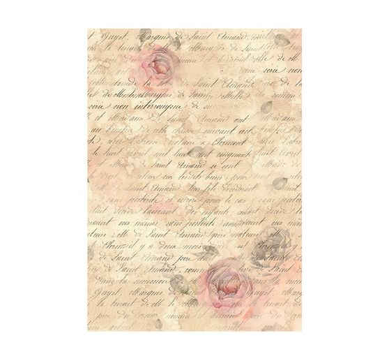 Słomkowa jedwab z motywem tła "Shabby Rose"