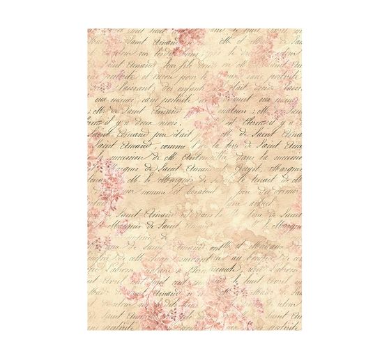 Słomkowa jedwab z motywem tła "Shabby Rose"