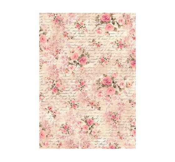 Słomkowa jedwab z motywem tła "Shabby Rose"