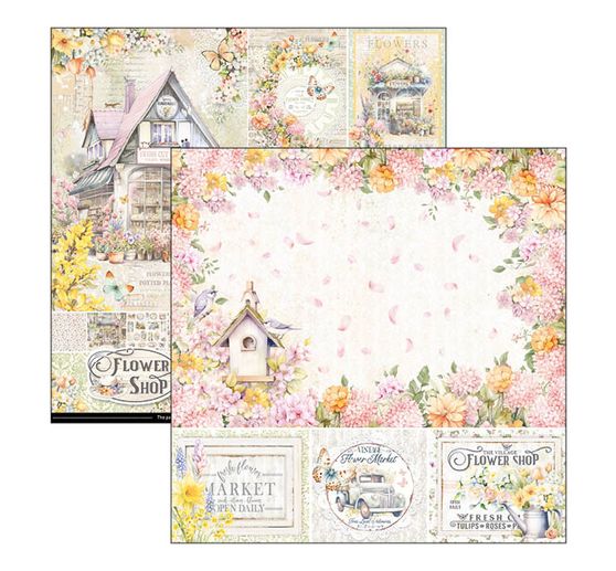 Papier do scrapbookingu "Kwiaciarnia"