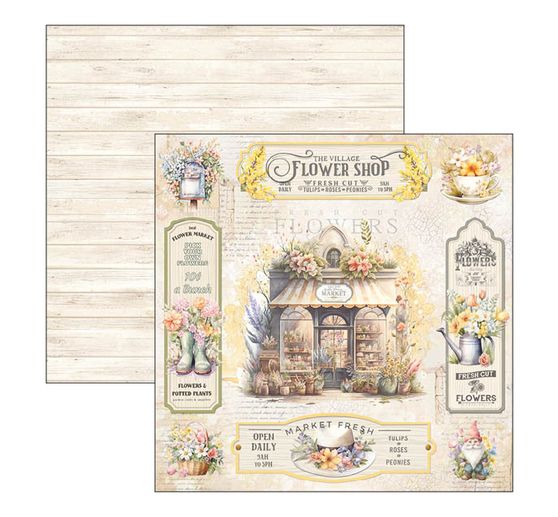 Papier do scrapbookingu "Kwiaciarnia"