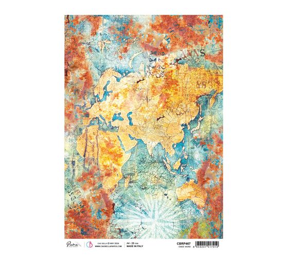 Motif straw silk "Coral Reef - Oxidation"