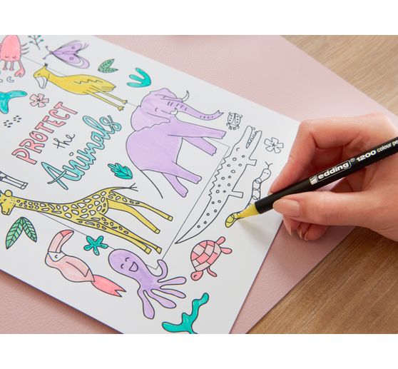 edding 1200 colour pen fine Pastel, set of 6