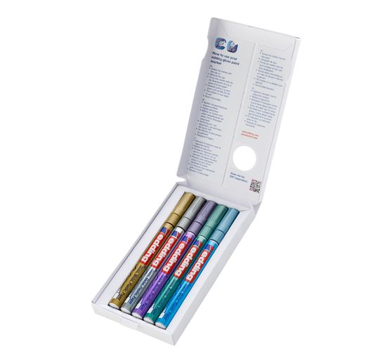 edding 780 gloss varnish-Marker Metallic, Special, set of 5