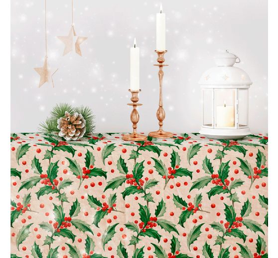 Motif fabric linen look "Ilex"