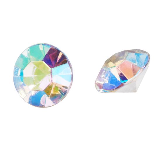 Mirror diamonds 10 mm, iridescent