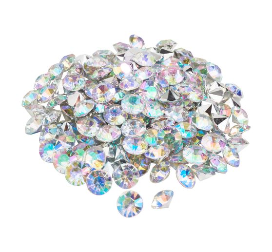 Mirror diamonds 10 mm, iridescent