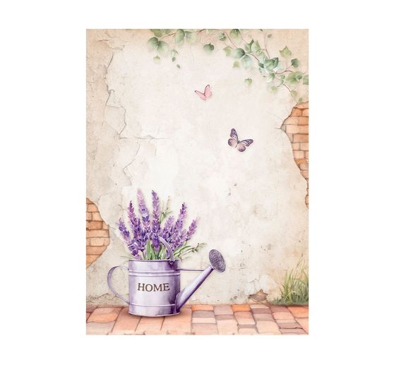 Tło słomkowe jedwabne z motywem "Lawenda"