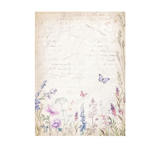 Tło słomkowe jedwabne z motywem "Lawenda"