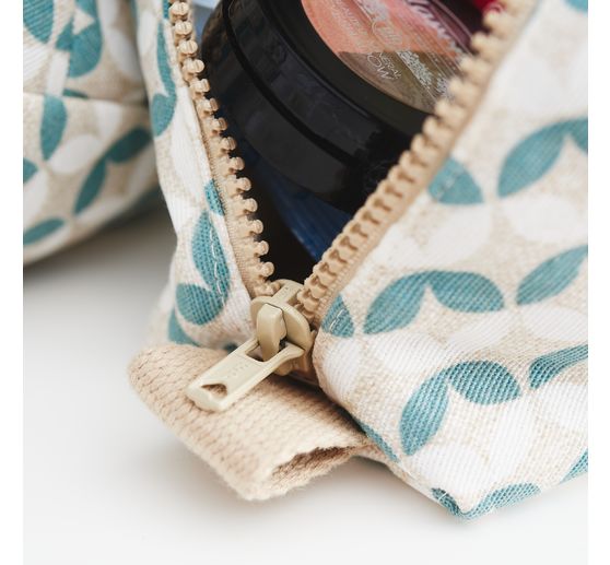 Tkanina z motywem lnianym "Kręgi liści"