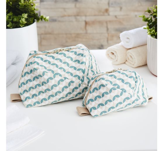 Tkanina z motywem lnianym "Kręgi liści"