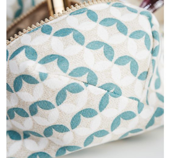 Tkanina z motywem lnianym "Kręgi liści"