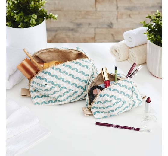 Tkanina z motywem lnianym "Kręgi liści"