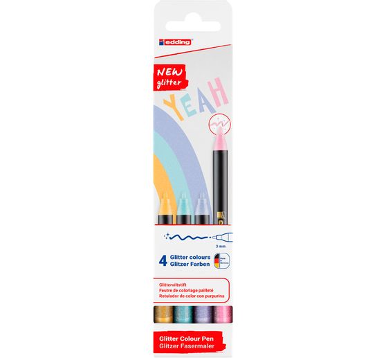 edding 1200 glitter felt-tip pens pastel