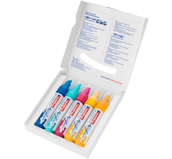 edding 5000 Acrylic "Acrylic marker - Abstract", Wide, set of 5