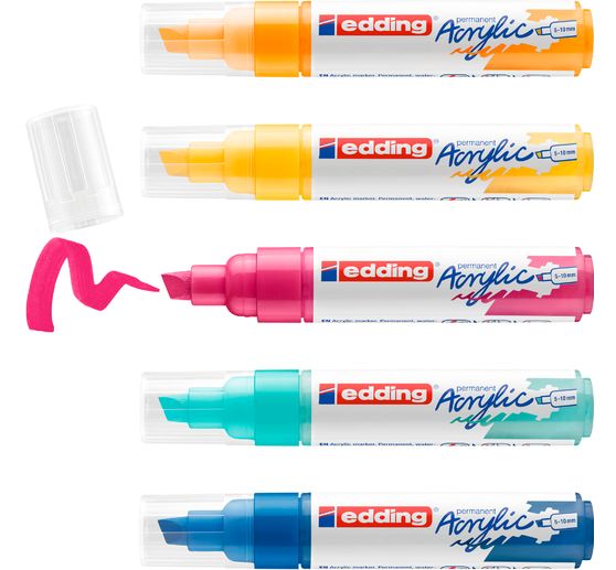 edding 5000 Acrylic "Acrylic marker - Abstract", Wide, set of 5