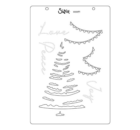 Zestaw przezroczystych stempli i szablonów Sizzix "Merry and Light by Stacey Park"