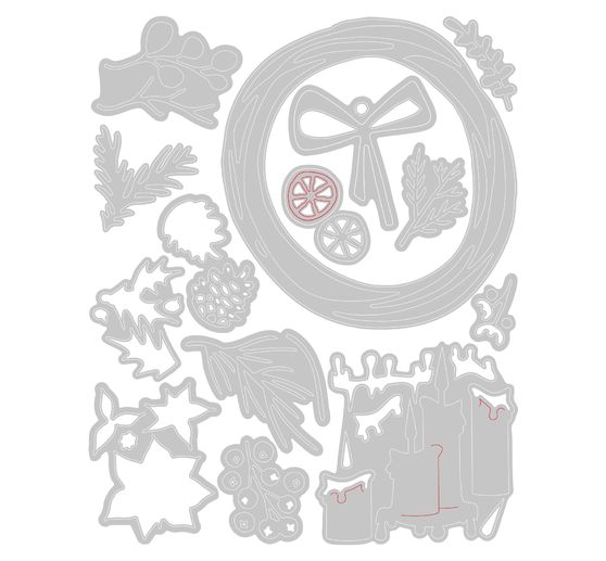 Sizzix Thinlits Wykrojnik do papieru "Vault Festive Wreath by Tim Holtz"