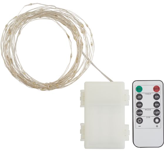 Zewnętrzne lampki świąteczne LED z pilotem, 100 diod LED