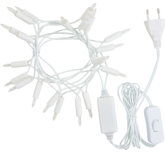 Konstsmide LED mini lampki choinkowe z przełącznikiem, 20 ciepłych białych diod