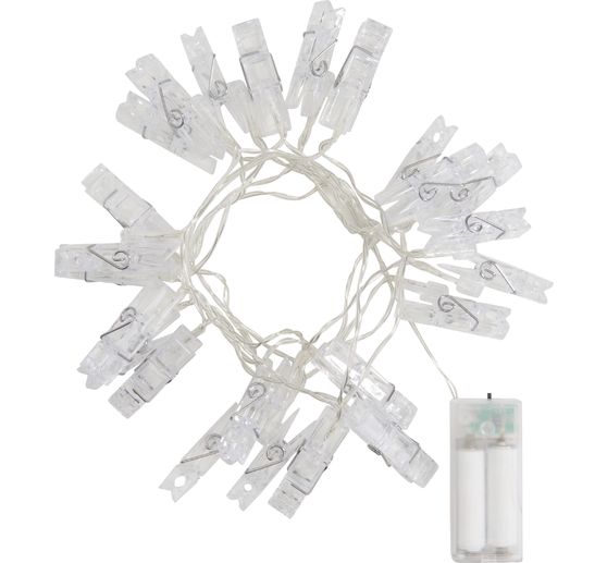 Lampki świąteczne LED z 24 klipsami