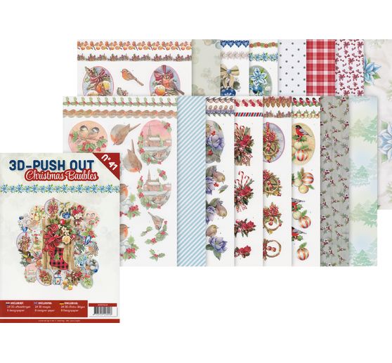 Książka z arkuszami wykrojów 3D "Christmas Baubles"