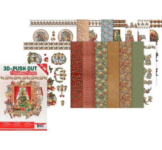 Książka z arkuszami wykrojów 3D "Świąteczne sceny"