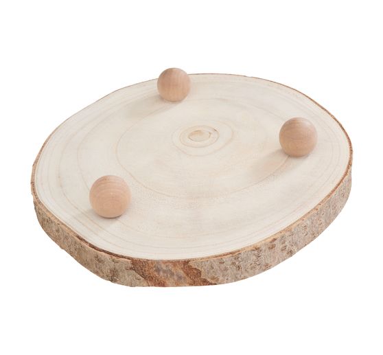 Drewniany panel dekoracyjny z korą, na nóżkach, naturalny