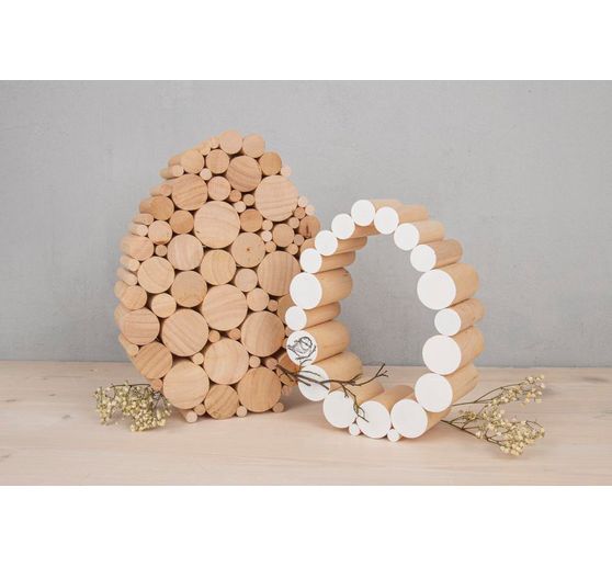 Zestaw drewnianych "okrągłych patyczków"