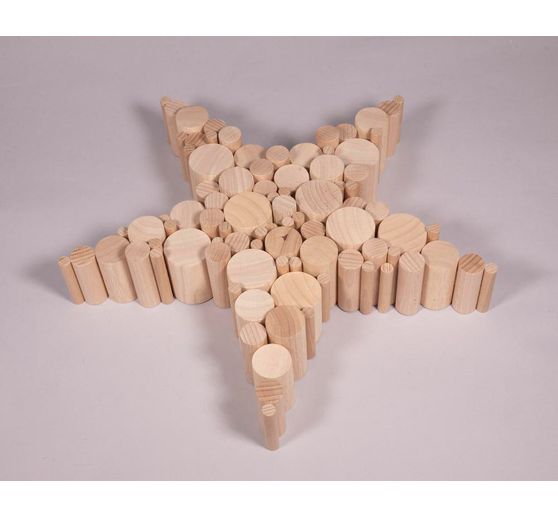 Zestaw drewnianych "okrągłych patyczków"