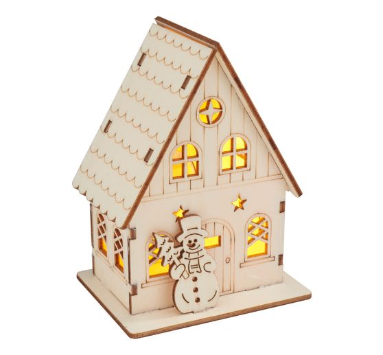 Zestaw do budowy z drewna VBS "Dom z bałwankiem", w tym LED