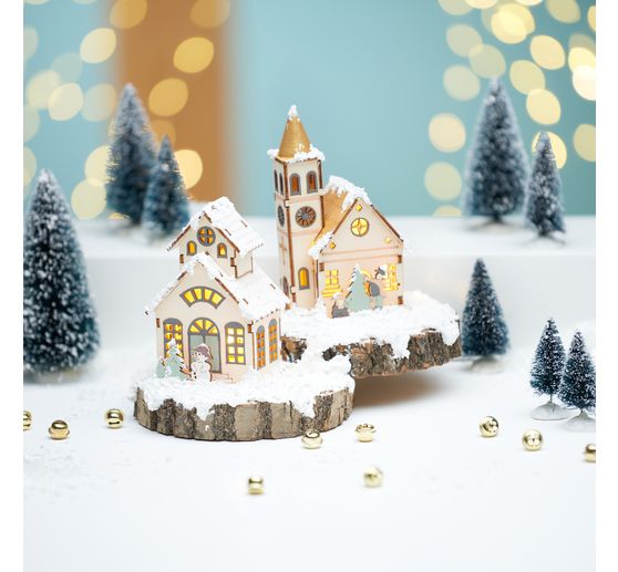Zestaw do budowy z drewna VBS "Kościół z okrągłą iglicą", w tym LED